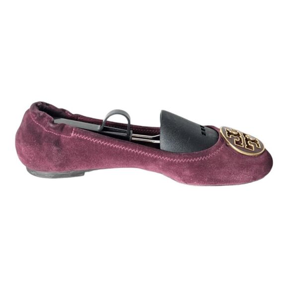 TORY BURCH Reva Maroon Suede Ballet Flats Size 8.5M - Picture 6 of 9